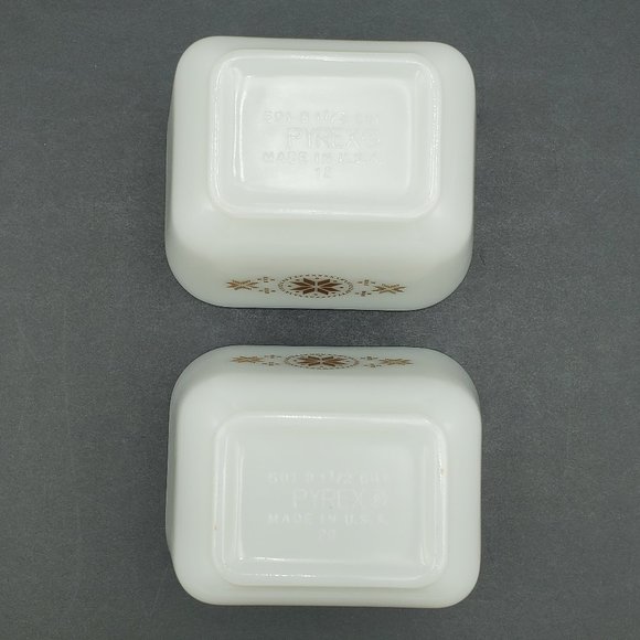 Pyrex Town & Country Refrigerator Dishes White Dish Brown Pattern Fridgies - Picture 6 of 8